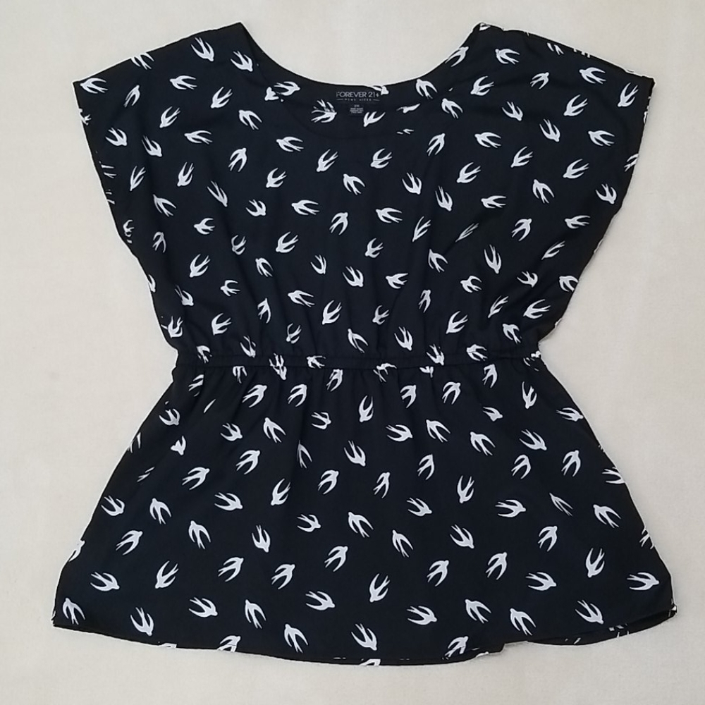 Forever 21 dove elastic waist peplum top